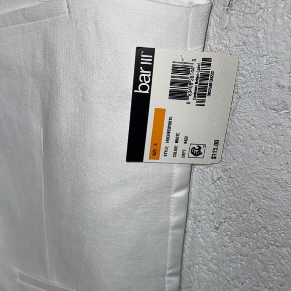 Bar III Men's Slim-Fit White 100% Linen Suit Vest white Small $115 - Picture 5 of 8